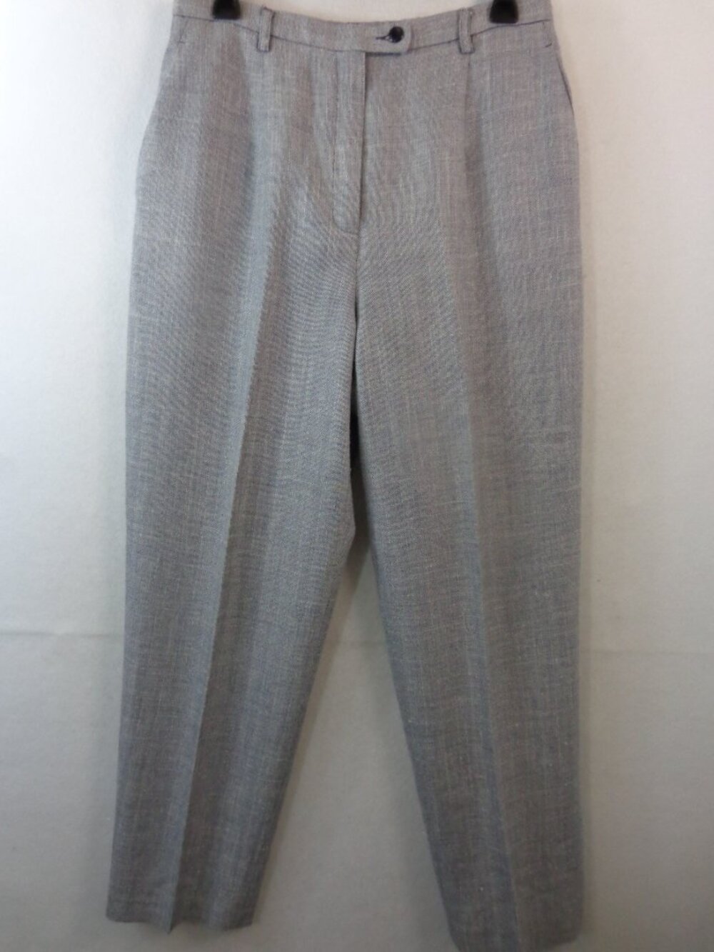 Pendleton Dress Pants Women's 12 Grey Wool Silk Blend Lined High Rise Straight